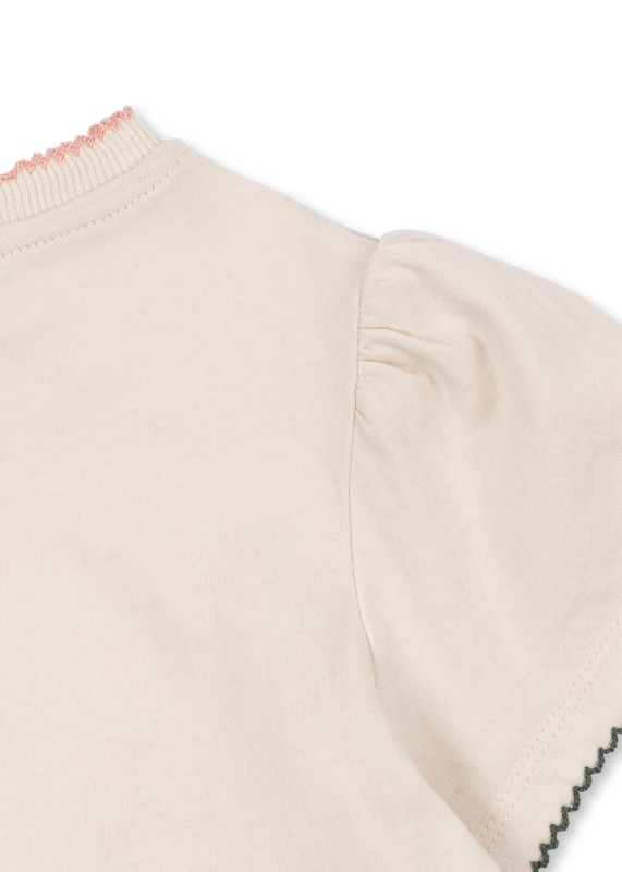Konges Sløjd T-shirt z falbanką ButterCream