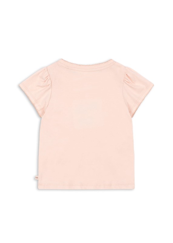 Konges Sløjd T-shirt z falbanką Pale Blush