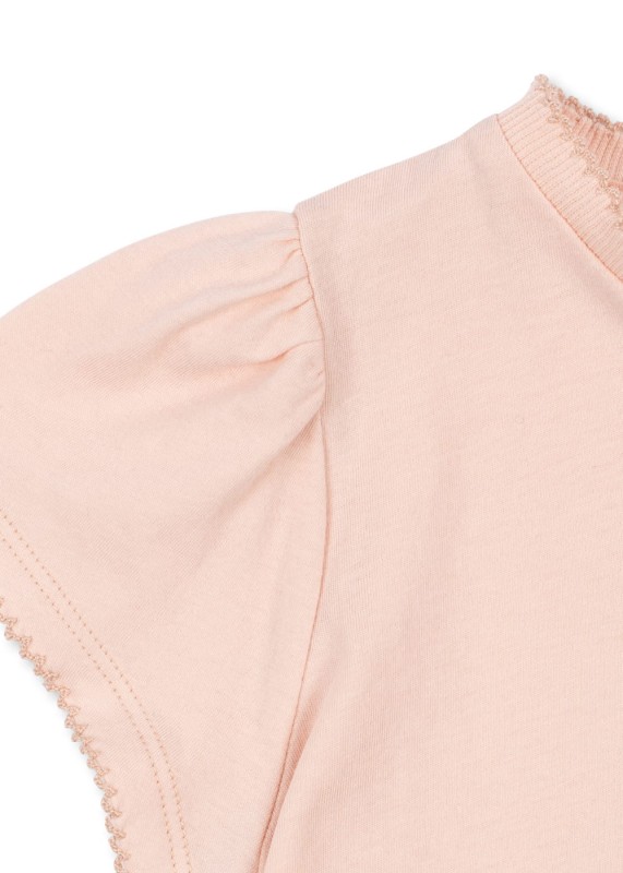 Konges Sløjd T-shirt z falbanką Pale Blush