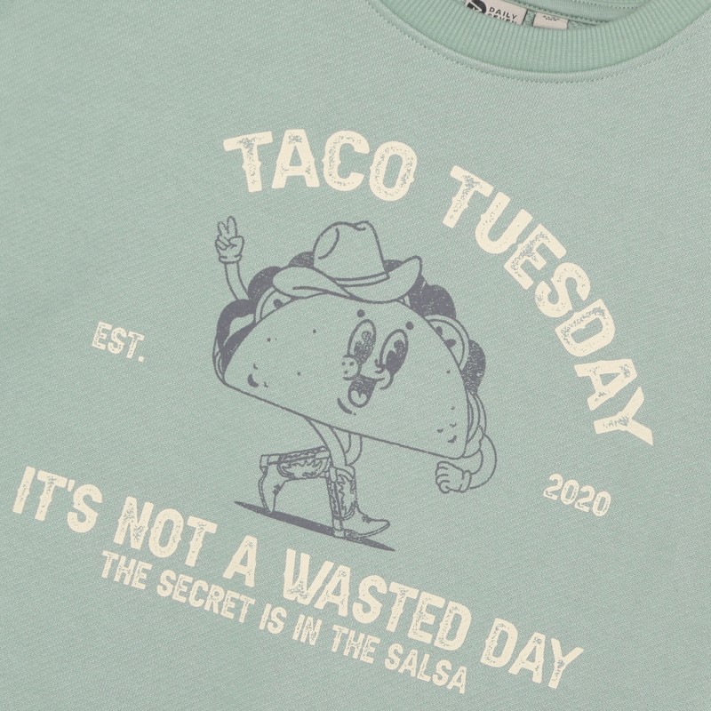 Daily7Kids bluza dziecięca oversize z nadrukiem „Taco Tuesday” 