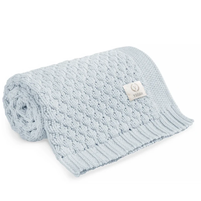 Yosoy koc 100% merino Bubbles błękitny