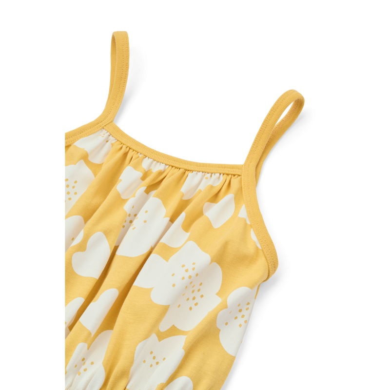 Liewood sukienka na ramiączkach MOLLIE z falbankami Flower / Lemon yellow