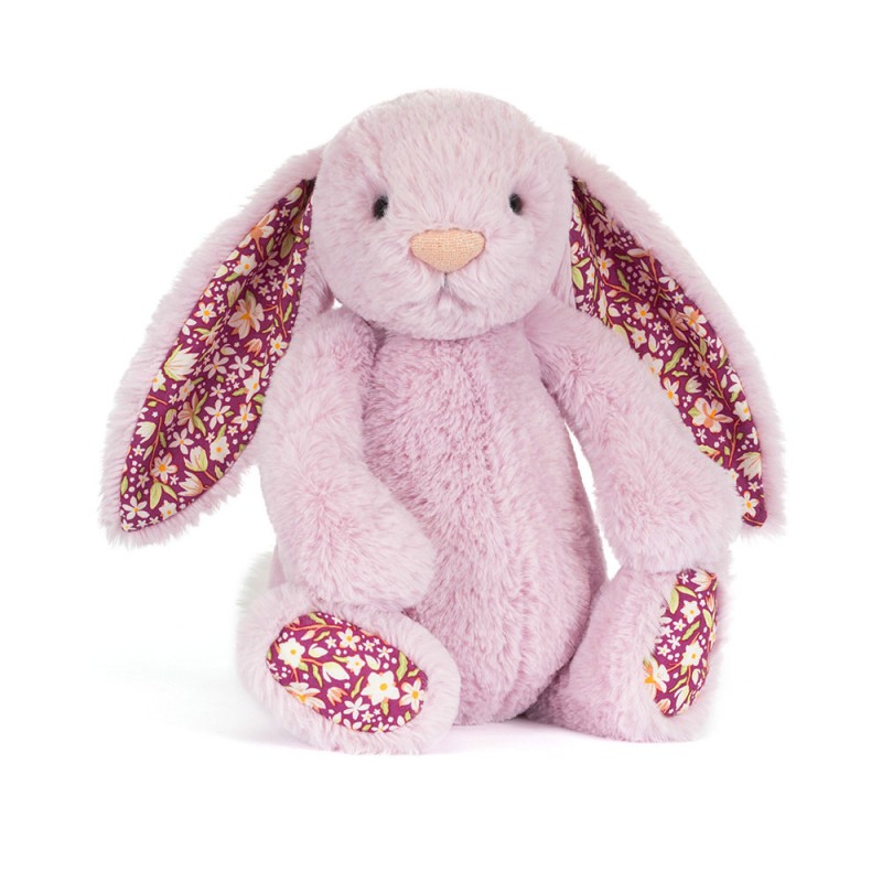 Jellycat Króliczek LUX Liliowy z Kwiecistymi Uszami 31 cm 