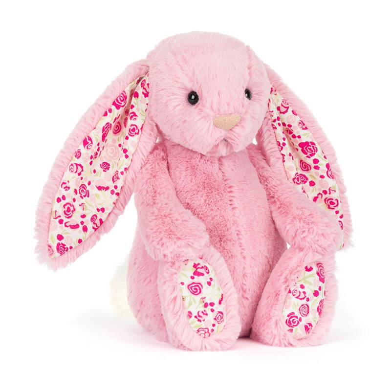 Jellycat Króliczek LUX różowy z Kwiecistymi Uszami 31 cm 