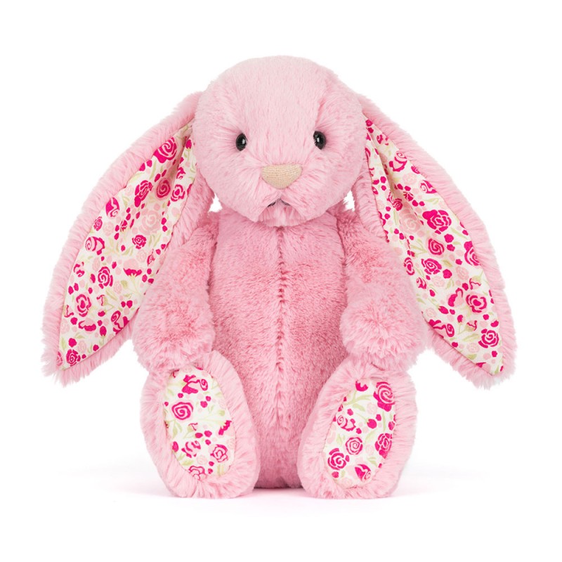 Jellycat Króliczek LUX różowy z Kwiecistymi Uszami 31 cm 