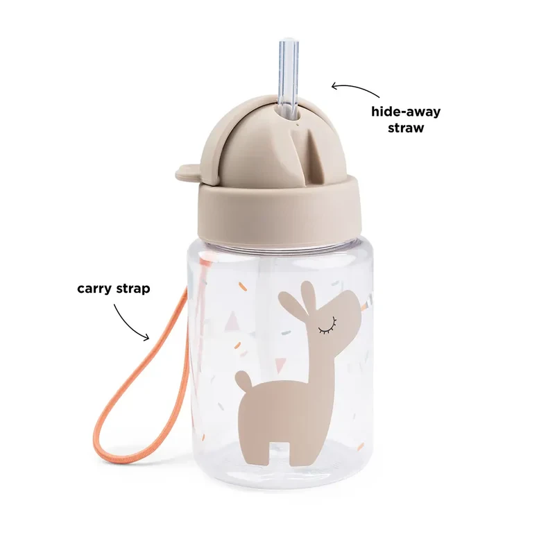 Done by Deer Bidon ze słomką – Celebration Lalee – Sand | 280 ml
