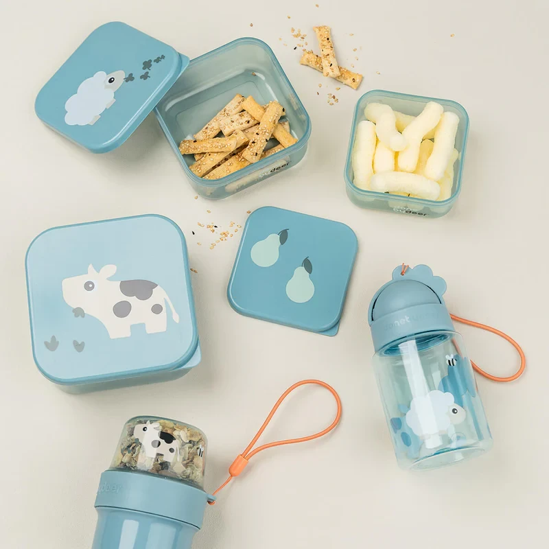 Done by Deer Bidon ze słomką – Tiny Farm Blue | 280 ml