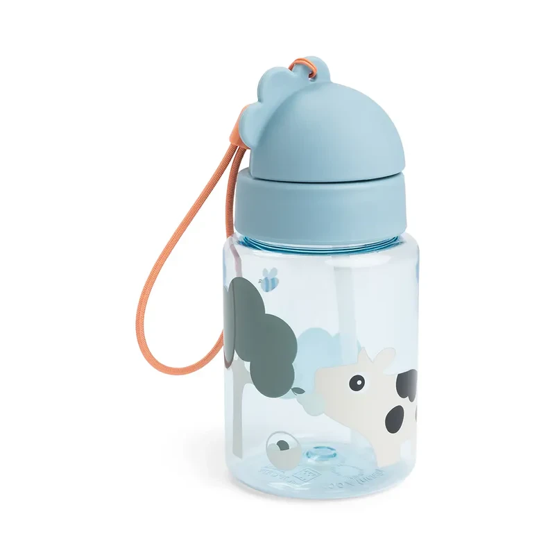 Done by Deer Bidon ze słomką – Tiny Farm Blue | 280 ml