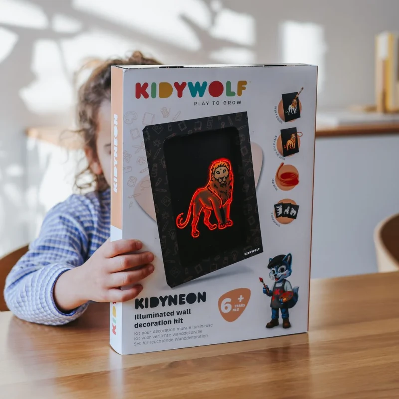 Kidywolf KIDYNEON – kreatywny zestaw do świecącej dekoracji ściennej zwięrzeta
