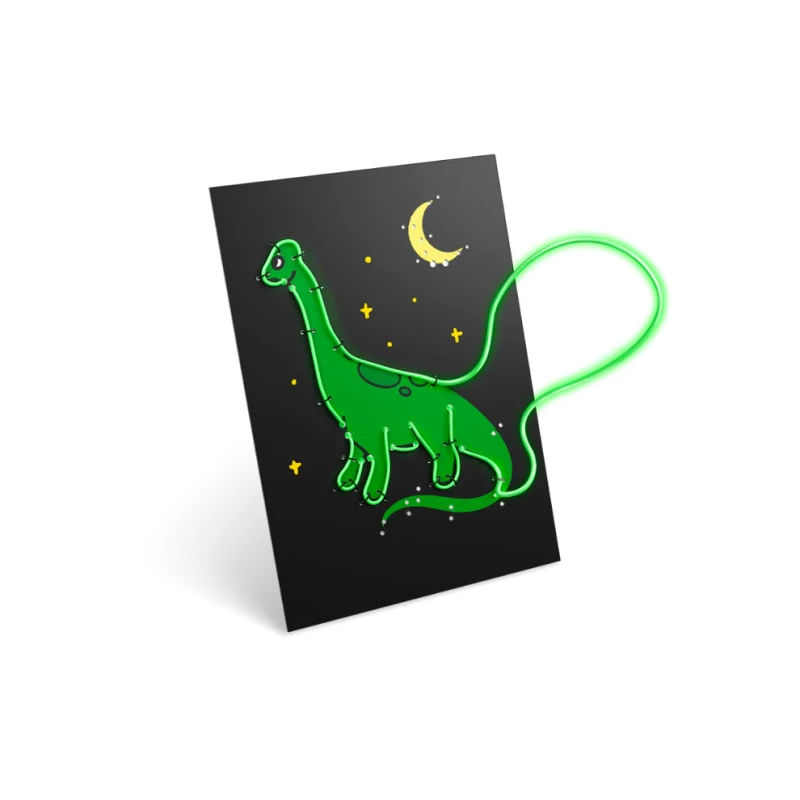 Kidywolf KIDYNEON – kreatywny zestaw do świecącej dekoracji ściennej dinozaury