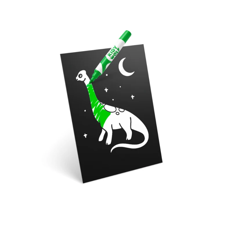 Kidywolf KIDYNEON – kreatywny zestaw do świecącej dekoracji ściennej dinozaury