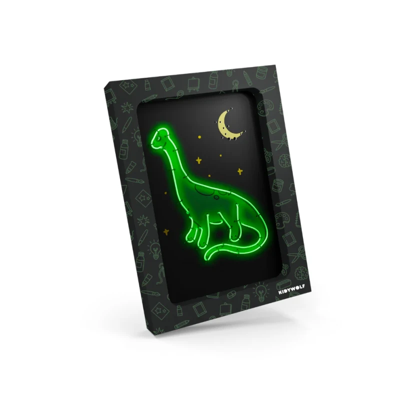 Kidywolf KIDYNEON – kreatywny zestaw do świecącej dekoracji ściennej dinozaury