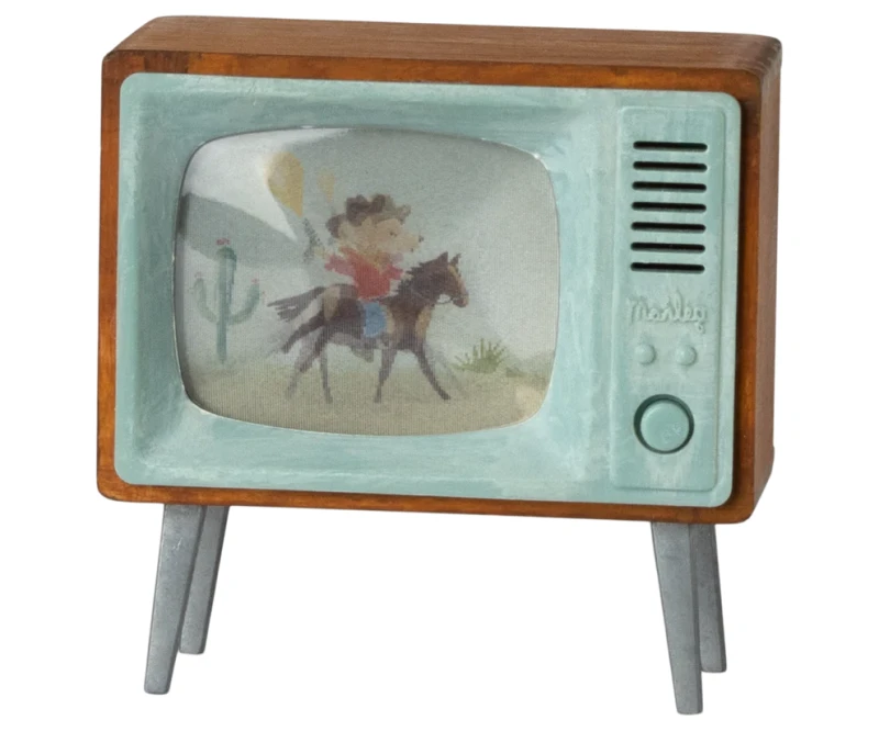 Maileg telewizor dla myszek – miniaturowy retro TV