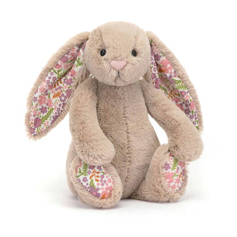Jellycat Króliczek beżowy kwieciste uszy 18cm
