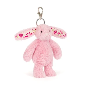 Jellycat brelok króliczek różowy zkwiecistymi uszami 18cm