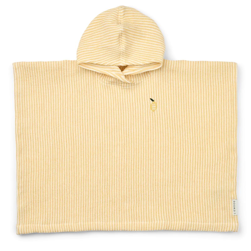 LIEWOOD ponczo kąpielowe w paski Lemon yellow / creme de la creme