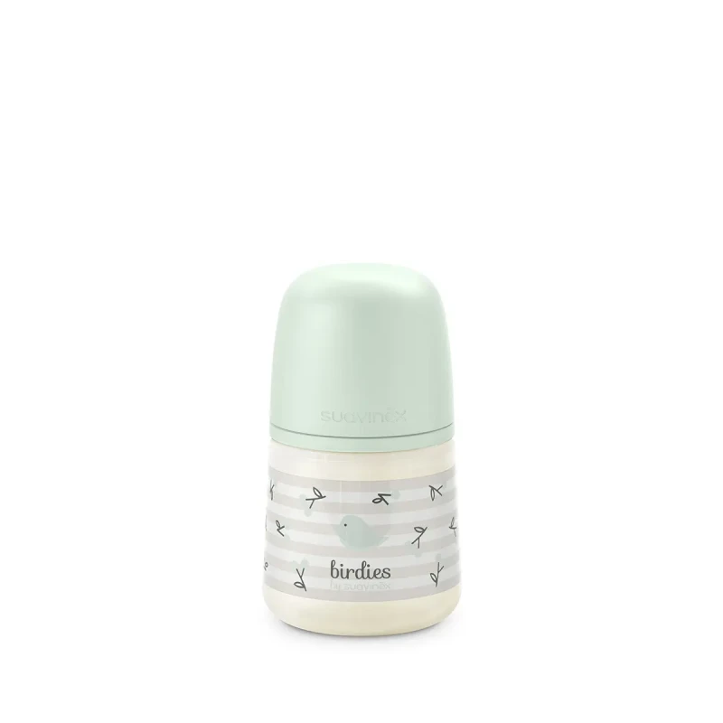 Suavinex Butelka SX Pro 150 ml, przepływ wolny S – zielona| Birdies