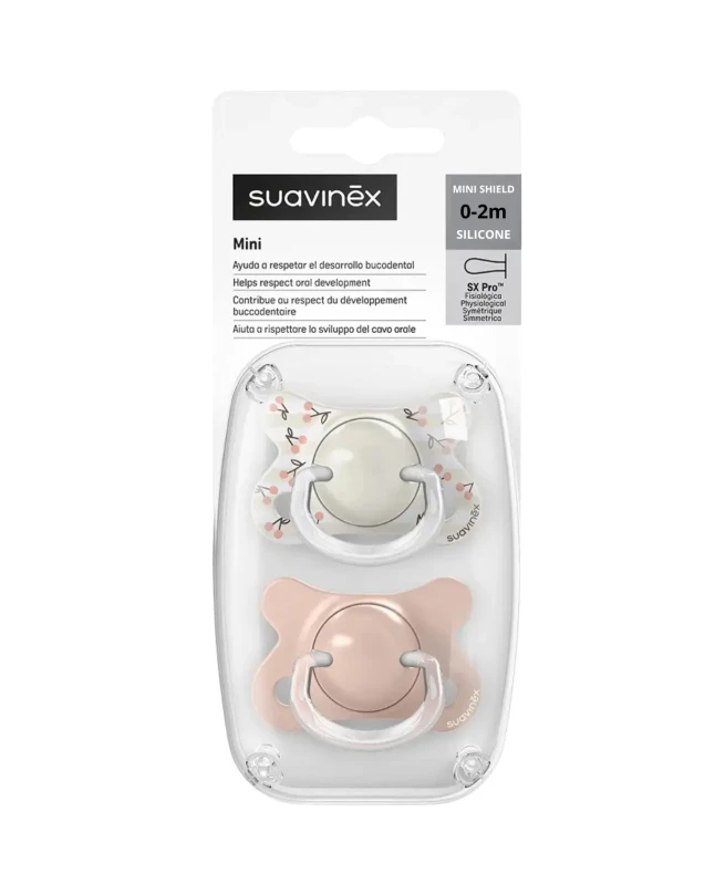 Suavinex Smoczek fizjologiczny SX Pro MINI 0-2 m 2szt – różowy | Birdies