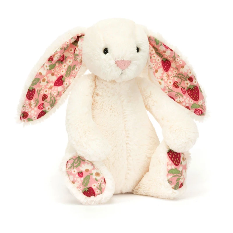Jellycat Króliczek z Kwiecistymi Uszami Kremowy „Berry” 18 cm