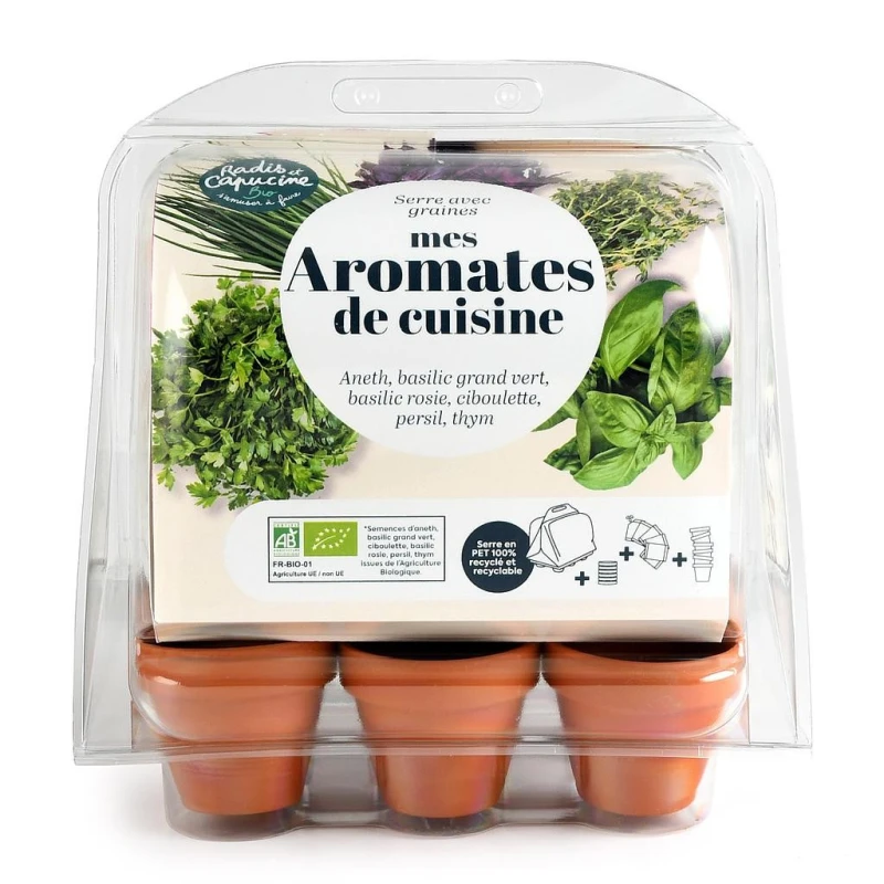 Radis et Capucine Mini szklarnia do uprawy ziół – domowy ogródek aromatyczny