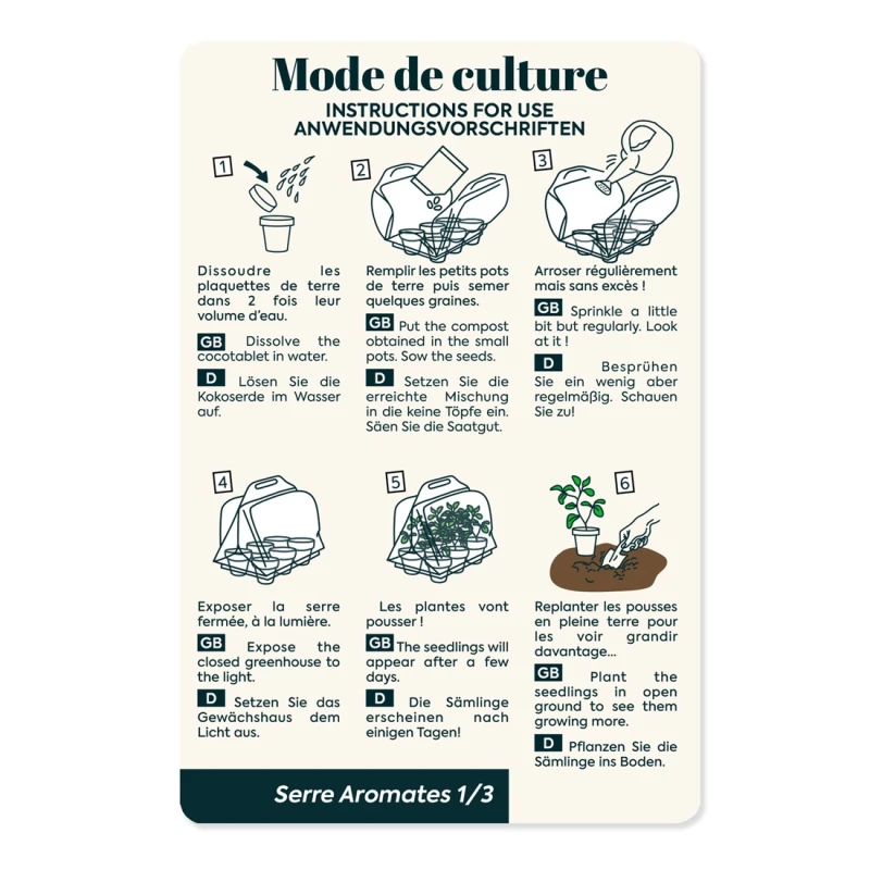 Radis et Capucine Mini szklarnia do uprawy ziół – domowy ogródek aromatyczny