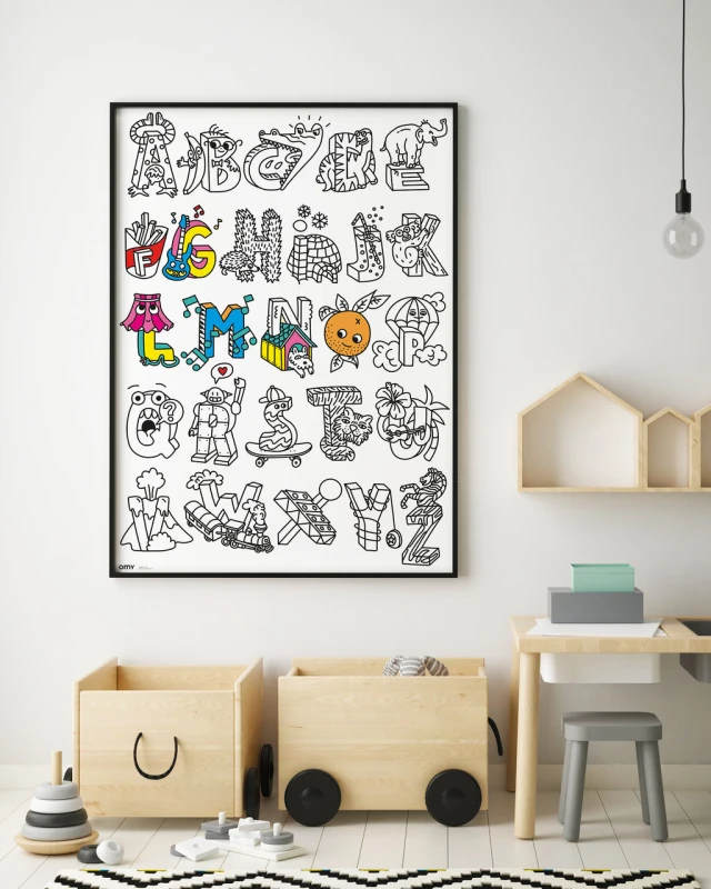 Omy Gigantyczna Kolorowanka 100 x 70 cm – Alfabet