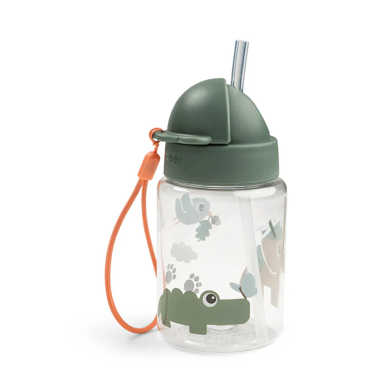 Done by Deer Bidon ze słomką – Tiny Trails Green | 280 ml
