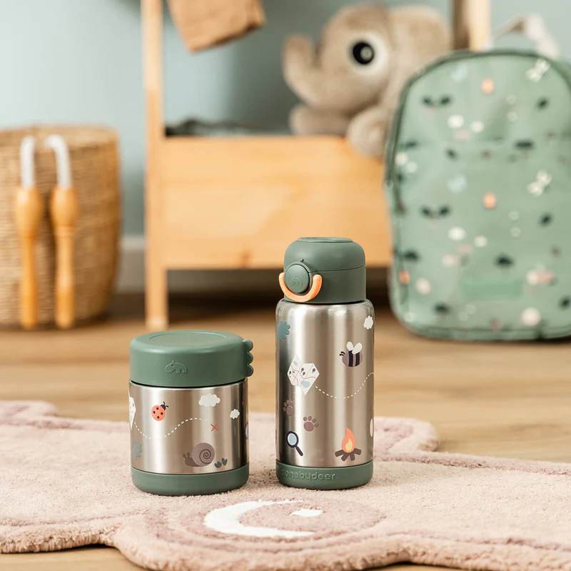 Done by Deer Termos Obiadowy dla Dziecka – Tiny Trails Green | 300 ml 
