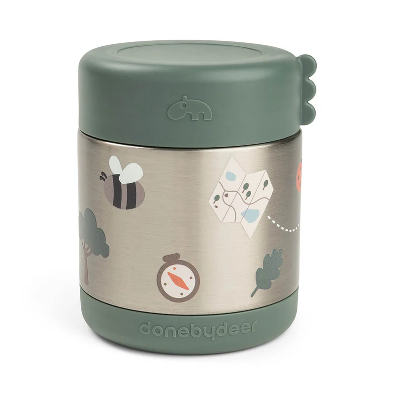 Done by Deer Termos Obiadowy dla Dziecka – Tiny Trails Green | 300 ml 