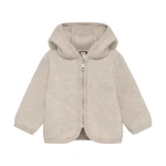HUTTELIHUT kurtka z kapturem i uszami z wełny merino Camel Melange