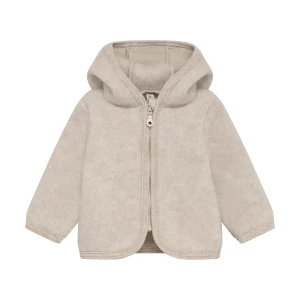 HUTTELIHUT kurtka z kapturem i uszami z wełny merino Camel Melange