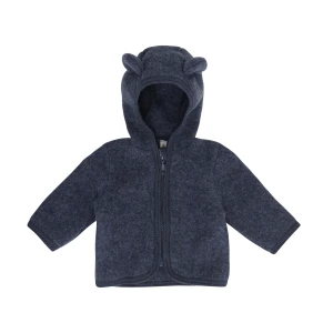 HUTTELIHUT kurtka z kapturem i uszami z wełny merino Ombre Blue Melange