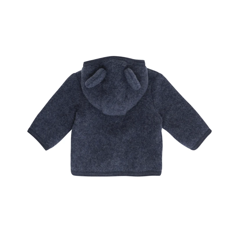 HUTTELIHUT kurtka z kapturem i uszami z wełny merino Ombre Blue Melange
