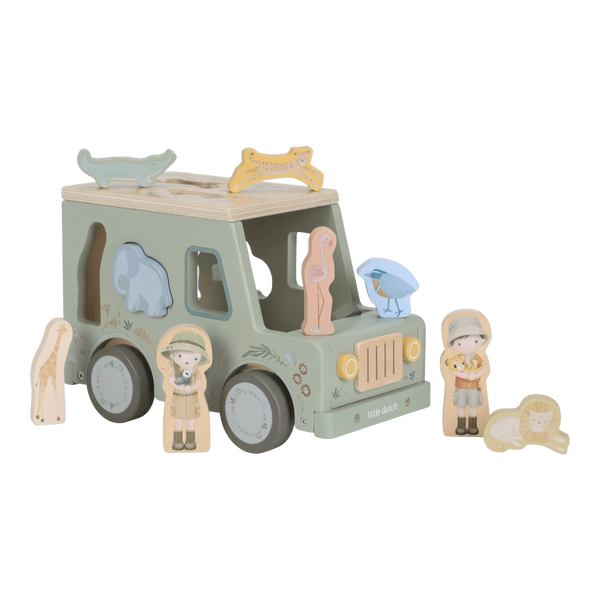 Little Dutch Drewniany samochód sorter Safari Friends