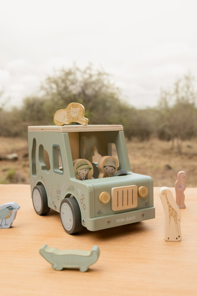 Little Dutch Drewniany samochód sorter Safari Friends