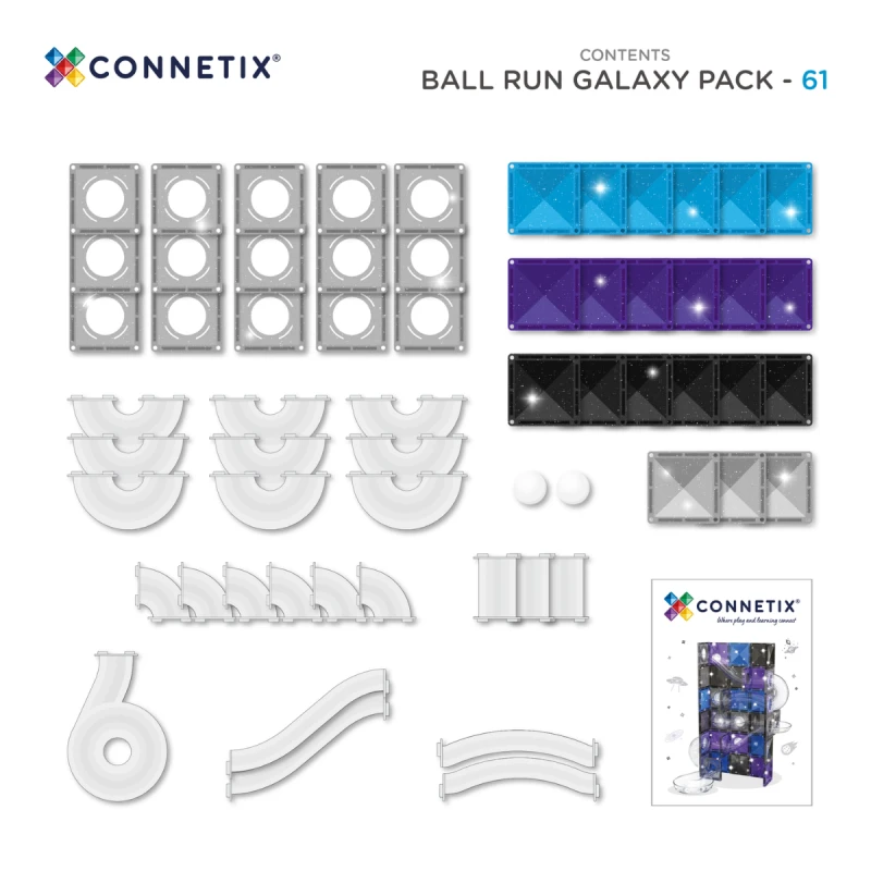 Connetix - klocki magnetyczne Pastel kulodrom Galaxy Pack 61 elementów 