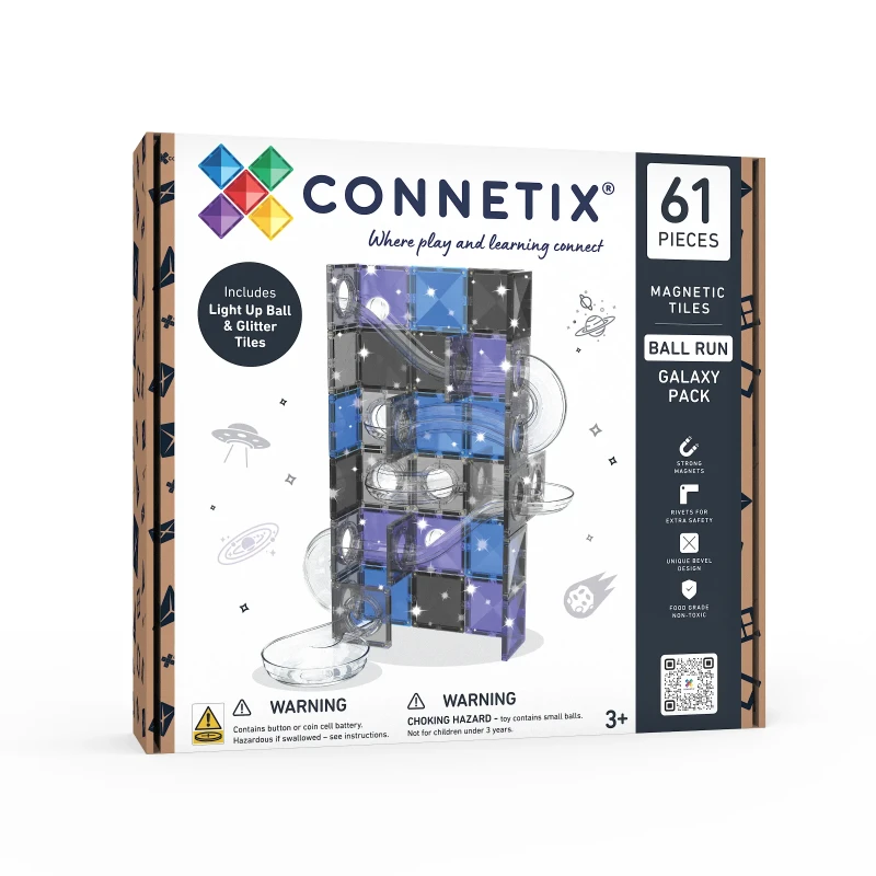 Connetix - klocki magnetyczne Pastel kulodrom Galaxy Pack 61 elementów 