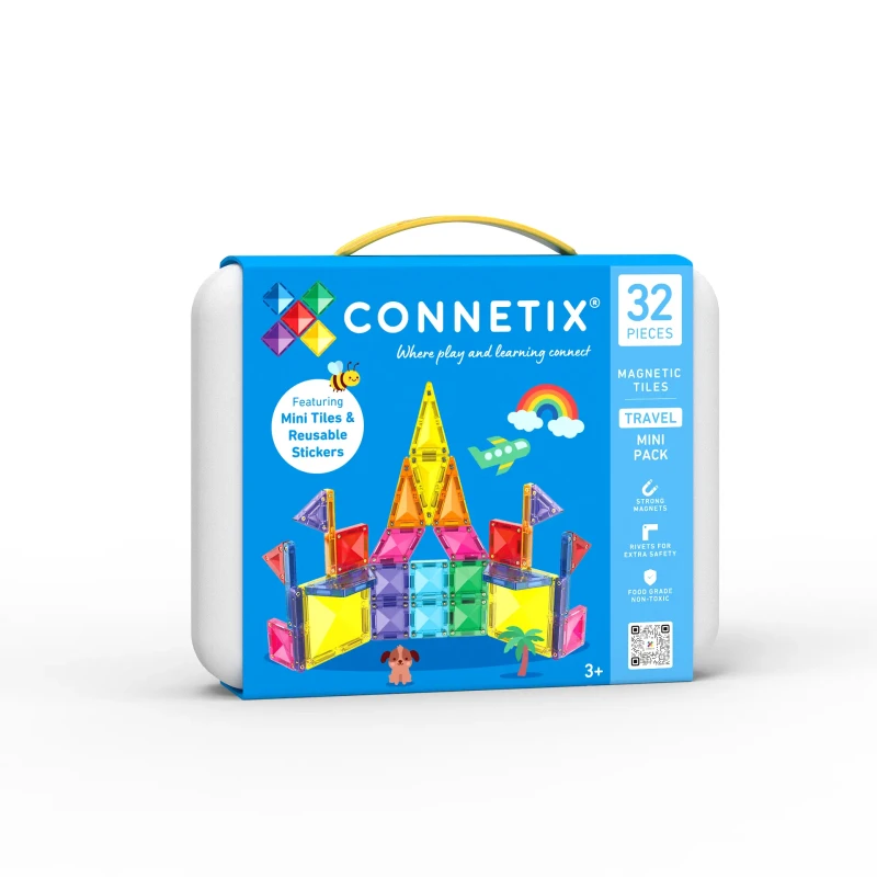 Connetix - podróżny zestaw mini klocków magnetycznych 32 elementy
