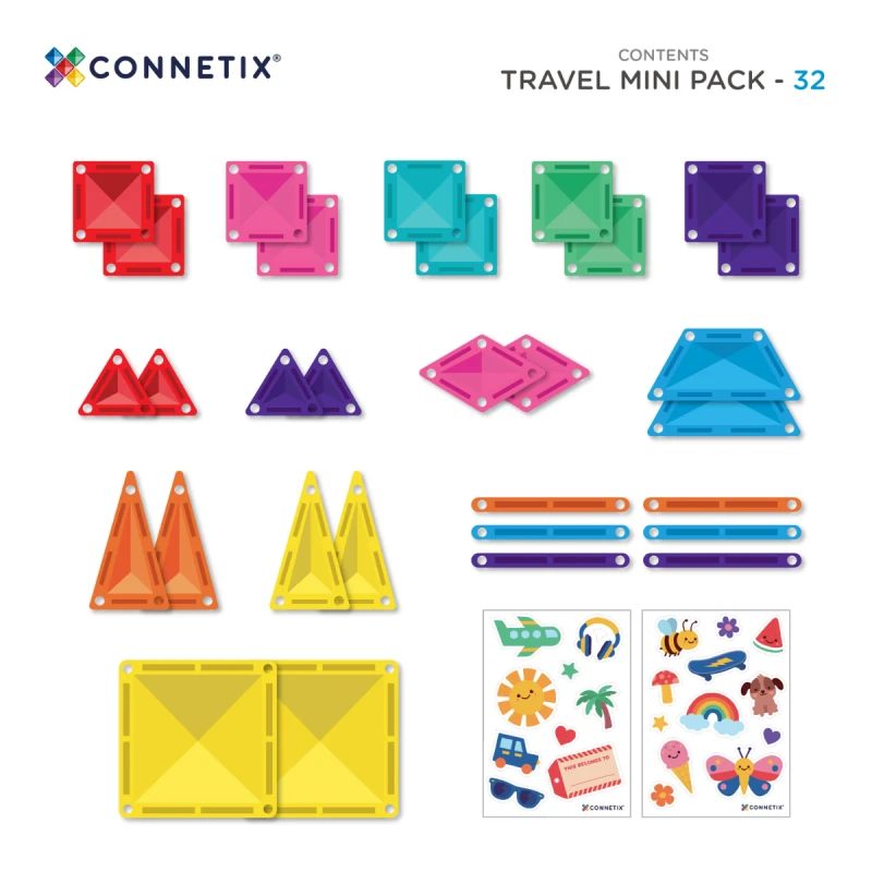 Connetix - podróżny zestaw mini klocków magnetycznych 32 elementy