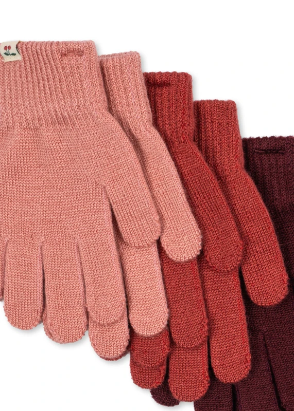 Konges Sløjd rękawiczki Filla 3pack Rose Mix