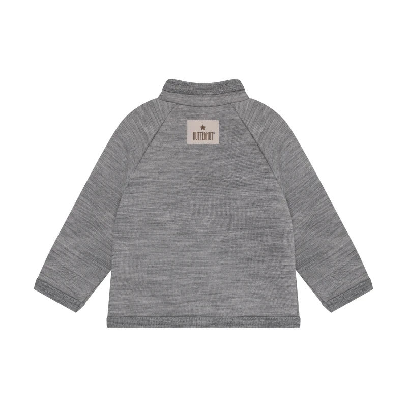 HUTTELIHUT kurtka z wełny merino szczotkowane wykończenie Grey Melange