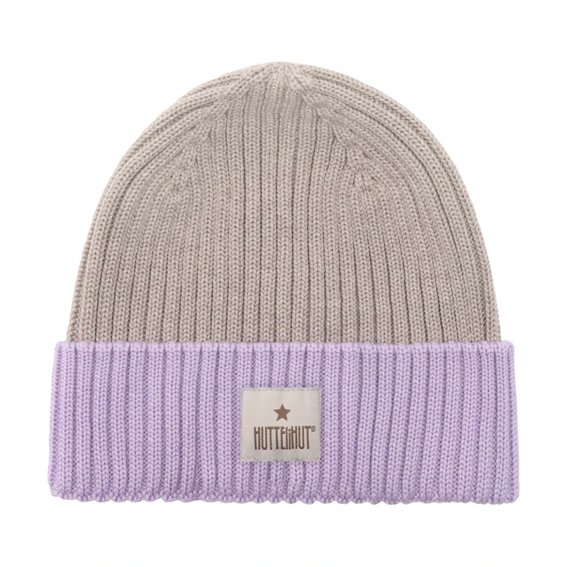 HUTTELIHUT czapka dla dzieci z wełny merino dwukolorowa Purple Rose