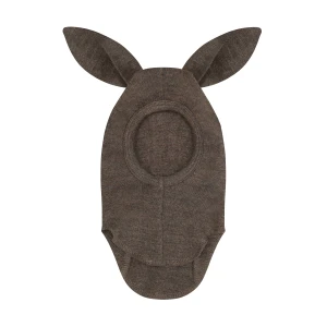 HUTTELIHUT czapka kominiarka królik z wełny merino brązowa