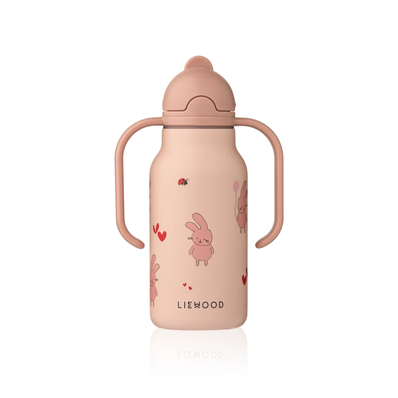 LIEWOOD butelka stalowa ze słomką Kimmie 250ml Królik