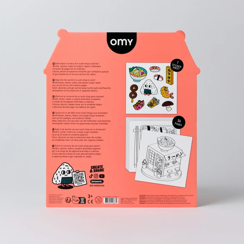 Omy Kolorowanka z naklejkami – Sushi Shop