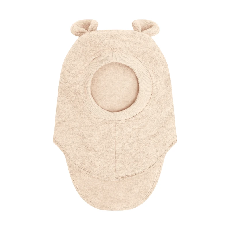 HUTTELIHUT kominiarka z wełny merino z uszami misia Sand Melange 