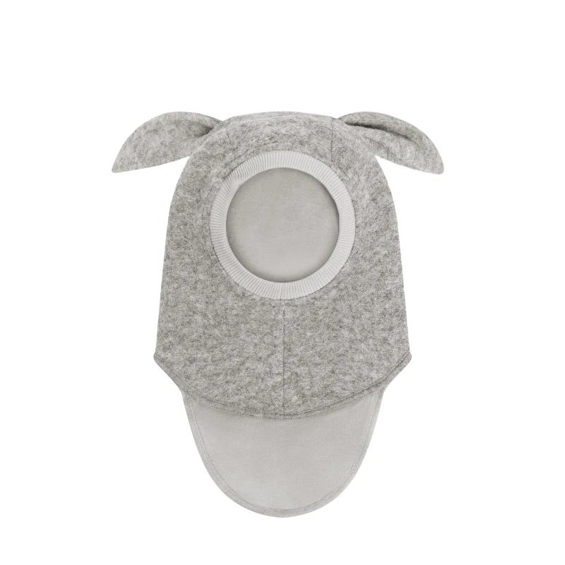 HUTTELIHUT kominiarka z wełny merino z uszami królika Grey Melange