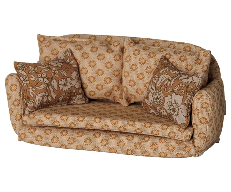 Maileg rozkładana duża sofa dla myszek ocher