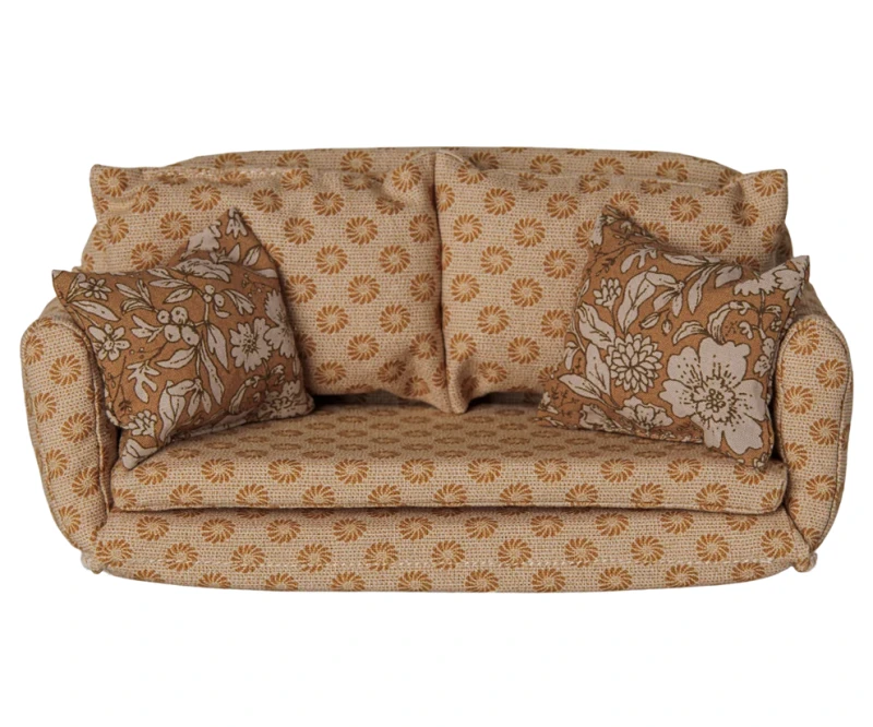 Maileg rozkładana duża sofa dla myszek ocher