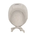 HUTTELIHUT czapka bonetka wiązana z wełny merino camel melange